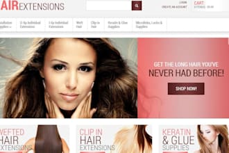 design hair extension beauty website hair store salon website hair logo makeup