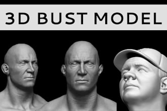 sculpt realistic 3d bust model 3d head 3d face mask for 3d printing