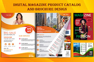 design magazine cover brochure product catalog or booklet