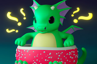 model cute 3d characer, 3d animal, cartoon creature