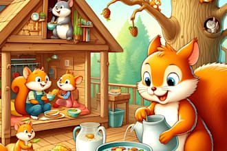 illustrate children story book illustration, children story, book cover design