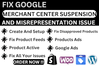 set up google shopping ads for shopify, woocommerce, fix merchant center issues