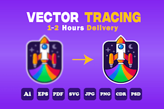 vectorize, trace, edit, redraw any logo or image in adobe illustrator