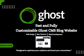 develop and install ghost cms blog website, migrate website to ghost cms