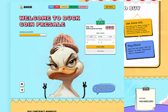 create presale website, reward dashboard, crypto meme coin website