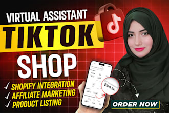 manage tiktok dropshipping store, tik tok shop VA, product listing, shop ads VA