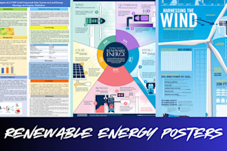 do academic poster presentation design for solar energy, renewable energy