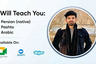 teach persian, pashto, and arabic with clear and practical lessons