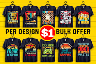 create custom typography t shirt and bulk t shirt design