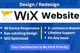 build wix website, redesign wix website and wix ecommerce store