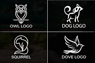 do elegant animal, bird, eagle, owl and dog logo