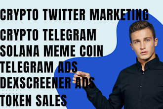 1000x crypto token sales, forex memecoin promotion to 10m traders, telegram ads