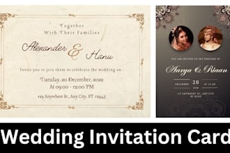 design wedding invitation or birthday card for you