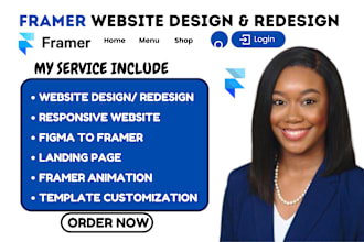 design or redesign a modern framer website framer landing page figma to framer