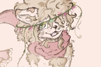 make bust or half body furry sketch in my own style