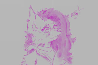 make bust or half body furry sketch in my own style