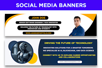 design professional linkedin, facebook and twitter banners