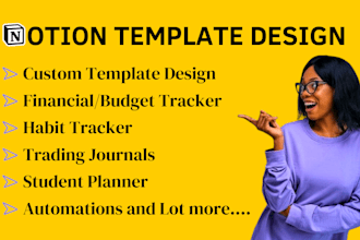 design custom notion template, formula workspace setup as a notion expert