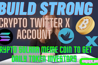 build strong twitter x account to promote crypto sol memecoin to get daily token