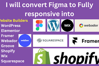 convert figma to wordpress, shopify, framer, sqaure space, webflow, wix, webador