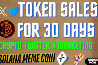 crypto twitter x marketing to increase sol meme coin get token sales for 30 days