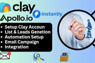 setup list enriching marketing  cold outreach on clay lemlist