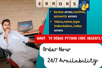 fix, debug, and remove errors from your python code urgently