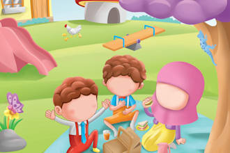 draw a faceless children book illustrator from your ideas