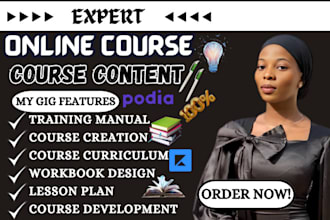 do online course content course creation training manual course curriculum ppt