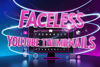 design catchy youtube thumbnail for faceless  channels