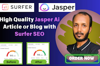 write high quality jasper ai articles or blogs with surfer SEO