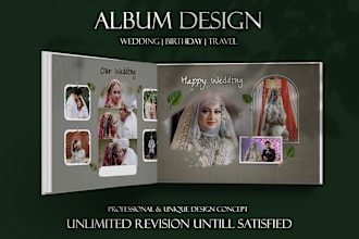 design unique photo book, wedding album ,travel photo book