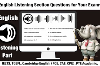 create english listening section questions for your exams