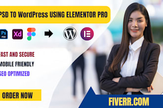 convert figma to wordpress, figma to elementor, PSD to wordpress using elementor