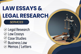 help with business law, legal research, law essays, memo