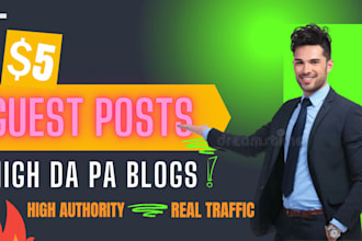do guest post in high da pa blog and real traffic site