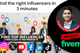 find the best influencers, on instagram, fb, tiktok, x, yt, and linkedin