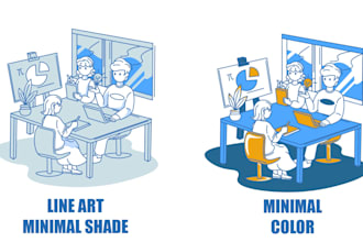 draw minimalist modern line art illustration