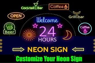 design 3d custom neon signs or logo with acrylic effect