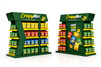 design 3d kiosk, retail fixture, floor display, and display stand