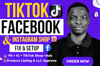 setup tiktok shop, facebook shop, or tiktok marketing to boost sales