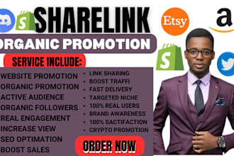 do organic share link promotion, website product link to your targeted audience