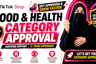 get tiktok shop food and health category approval