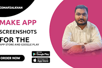 make app screenshots for the app store and google play