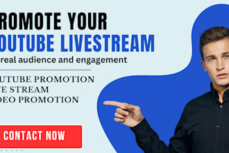 do you tube promotion,youtube livestream,live stream,video promotion