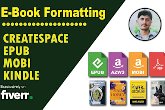 do ebook conversion into epub and kindle from PDF, word, indesign, text