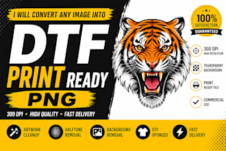 convert any image into a high quality dtf print ready png