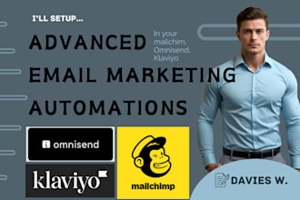 setup advanced email marketing automations in your mailchimp, omnisend, klaviyo