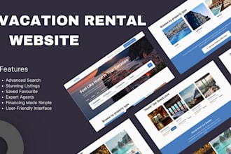 vacation rental website, property management website, short term rental website