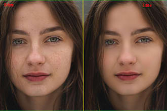 do high end model image skin background retouching services